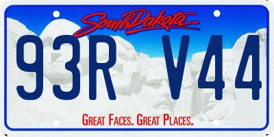 SD license plate 93RV44