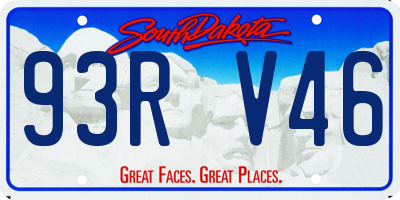 SD license plate 93RV46