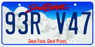 SD license plate 93RV47