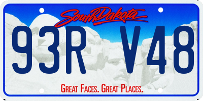SD license plate 93RV48