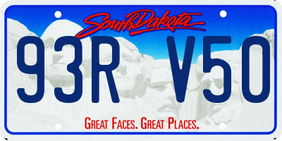 SD license plate 93RV50