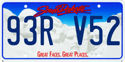 SD license plate 93RV52