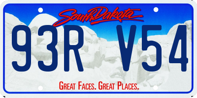 SD license plate 93RV54