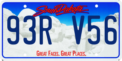 SD license plate 93RV56