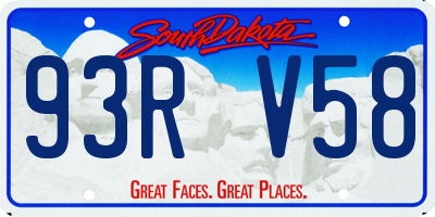 SD license plate 93RV58