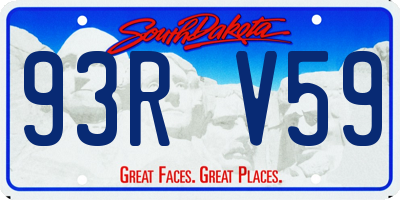 SD license plate 93RV59