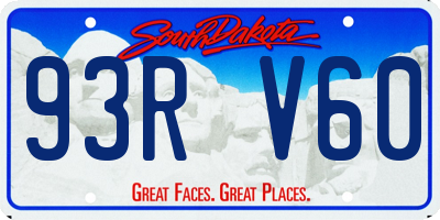 SD license plate 93RV60