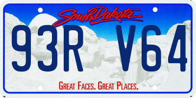 SD license plate 93RV64