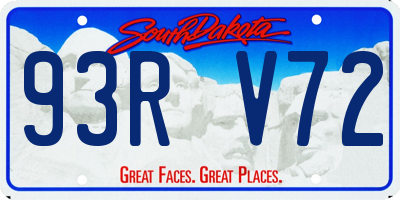 SD license plate 93RV72