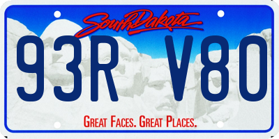 SD license plate 93RV80