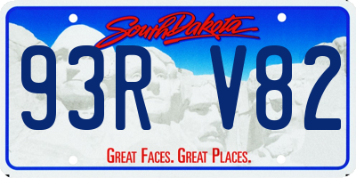 SD license plate 93RV82