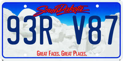 SD license plate 93RV87