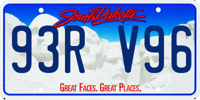 SD license plate 93RV96