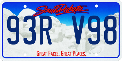 SD license plate 93RV98