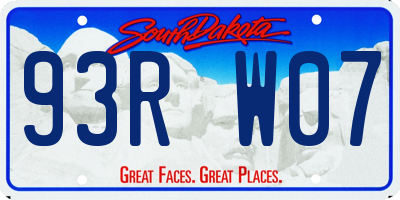 SD license plate 93RW07