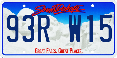 SD license plate 93RW15