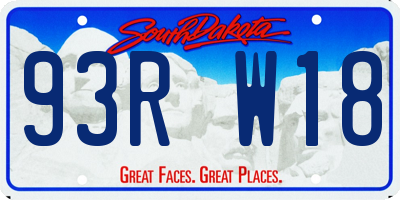 SD license plate 93RW18