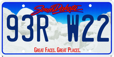 SD license plate 93RW22