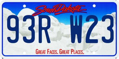 SD license plate 93RW23