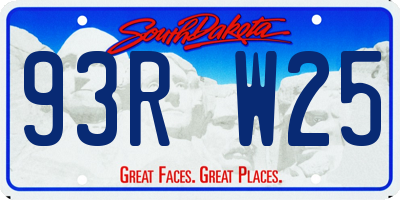 SD license plate 93RW25