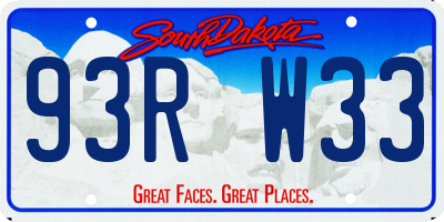 SD license plate 93RW33