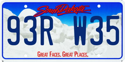 SD license plate 93RW35
