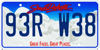 SD license plate 93RW38