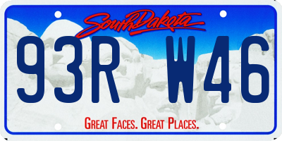 SD license plate 93RW46
