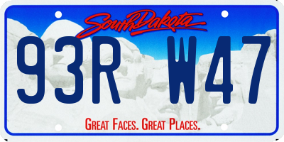 SD license plate 93RW47