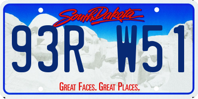 SD license plate 93RW51