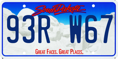SD license plate 93RW67