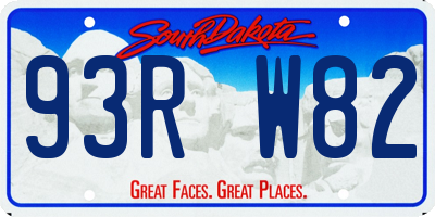 SD license plate 93RW82