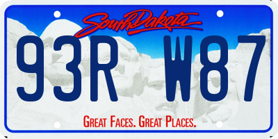 SD license plate 93RW87