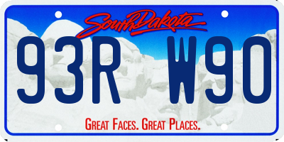 SD license plate 93RW90