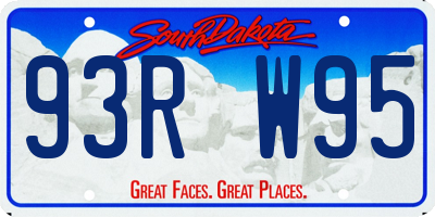 SD license plate 93RW95