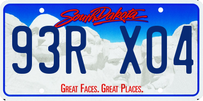 SD license plate 93RX04