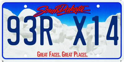 SD license plate 93RX14