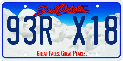 SD license plate 93RX18