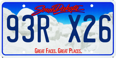 SD license plate 93RX26