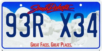 SD license plate 93RX34