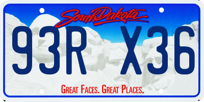 SD license plate 93RX36