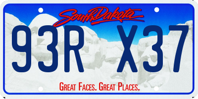 SD license plate 93RX37