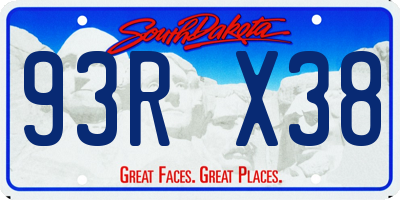 SD license plate 93RX38