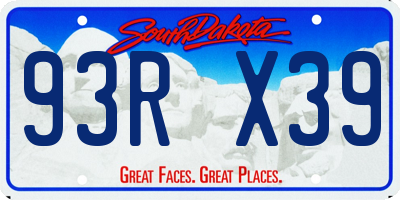 SD license plate 93RX39