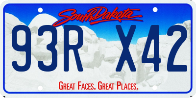 SD license plate 93RX42