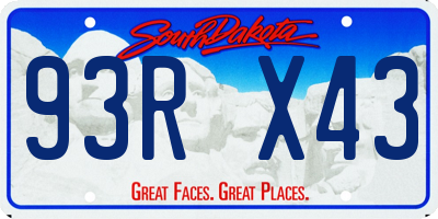 SD license plate 93RX43