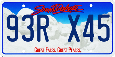 SD license plate 93RX45