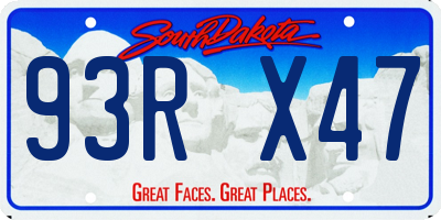 SD license plate 93RX47