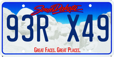 SD license plate 93RX49