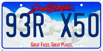SD license plate 93RX50